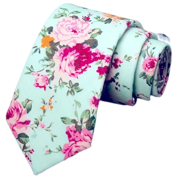 Egara Men’s Floral Cotton Tie - Picture 1 of 4